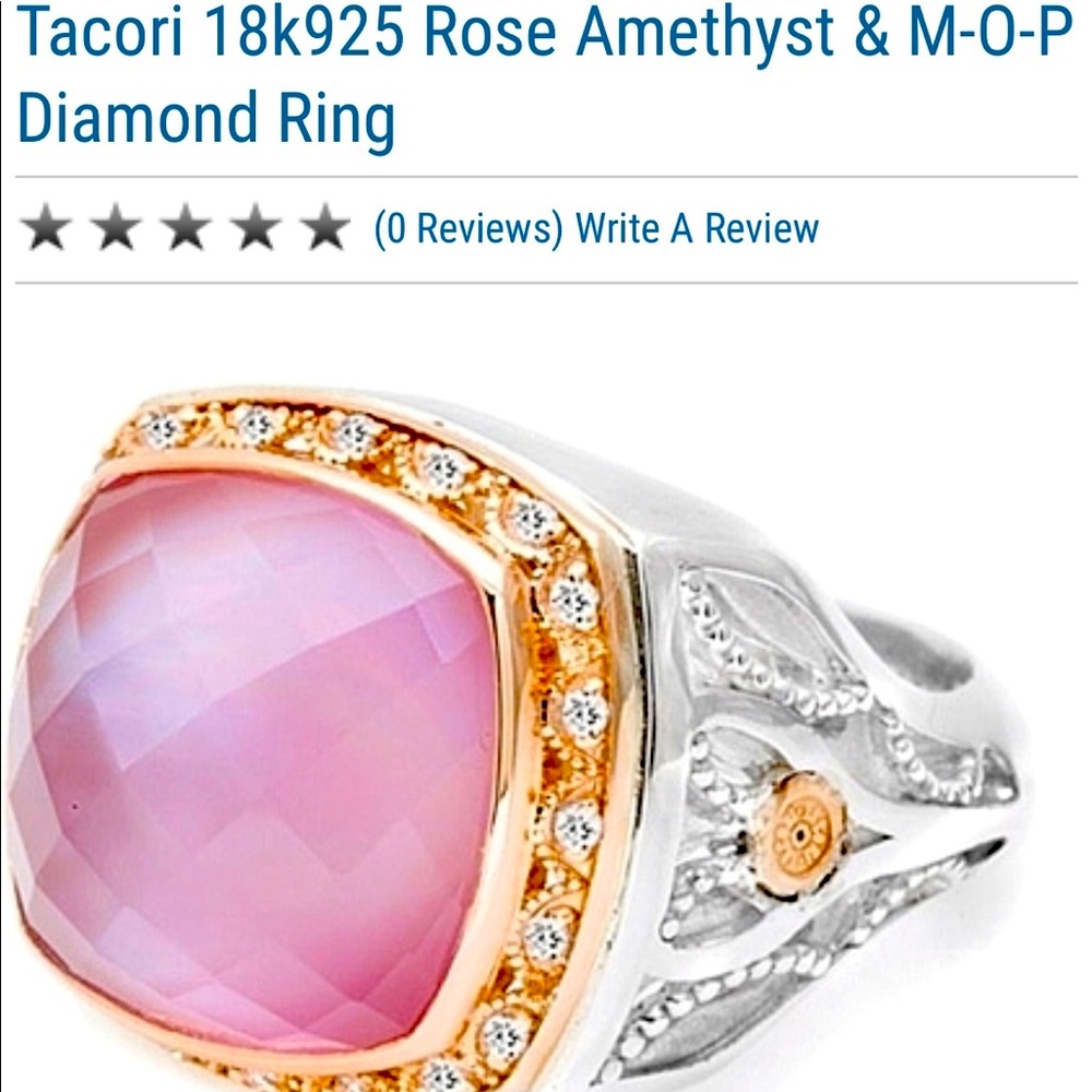 Tacori 18K rose gold and sterling silver ring with .27 Diamond